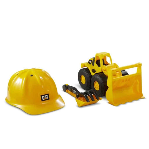 CAT Tough Construction Fleet With Helmet--أسطول بناء قوي مع خوذة من كات أصفر