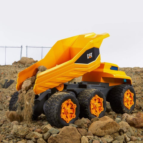 Cat Massive Mover Remote Control Dump Truck Realistic Construction Toy, Yellow--شاحنة نقل ضخمة تعمل بالتحكم عن بعد من كات، لعبة بناء واقعية، باللون الأصفر