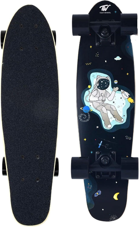 TiNY Wheel Skateboard - Supergirl & Astronaut style--لوح تزلج بتصميم الفتيات الخارقات ورائد الفضاء من تيني ويل