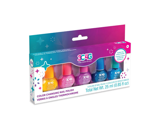 3C4G Color Changing Nail Polish 5pk--طلاء أظافر متغير اللون 5 قطع