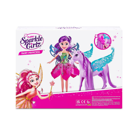 ZURU SPARKLE GIRLZ Fairy Princess with Unicorn 10.5" Playset --مجموعة اللعب مقاس 10.5 بوصة