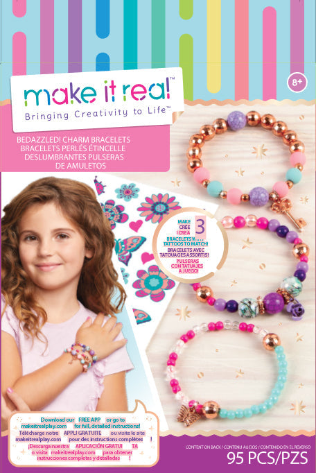 Make It Real Bedazzled! Charm Bracelets Blooming Creativity--مجموعه صنع الاساور من ميك ات ريل