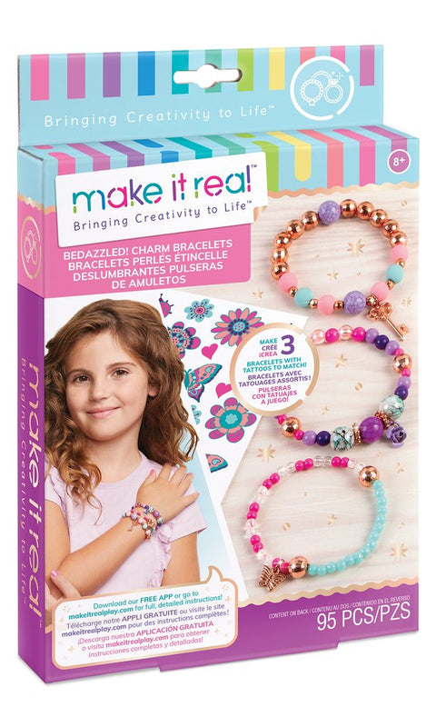 Make It Real Bedazzled! Charm Bracelets Blooming Creativity--مجموعه صنع الاساور من ميك ات ريل