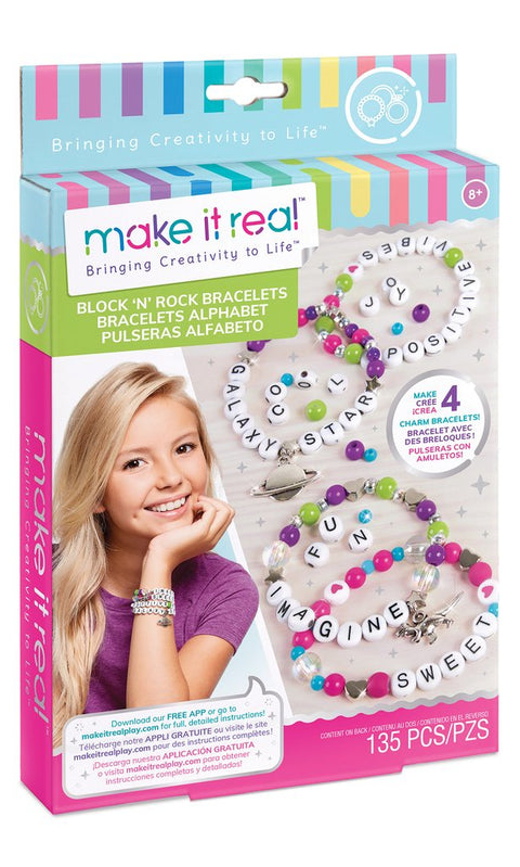 Make It Real Block & Rock Charm Bracelets--مجموعه صنع اساور بلوك اند روك