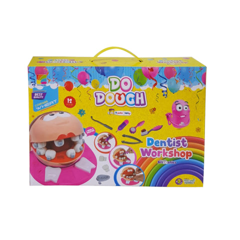 DO DOUGH 4CUPX2OZ+1CUP5OZ DENTIST WORKSHOP(GIRLS)--صلصال دو دو بناتي -طبيب أسنان