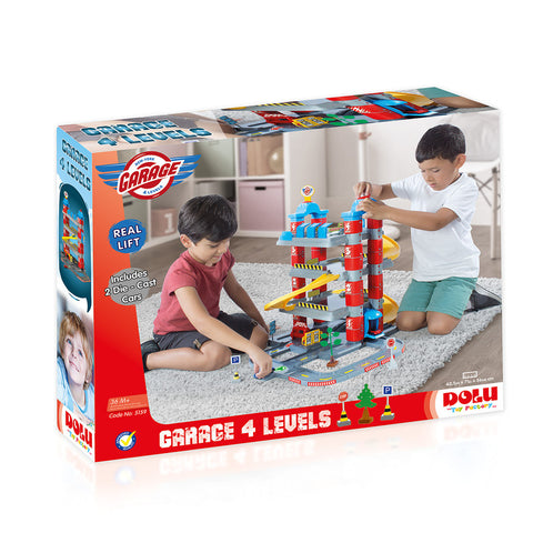 GARAGE 4 LEVELS--دولو لعبة كراج سيارات 4 طوابق