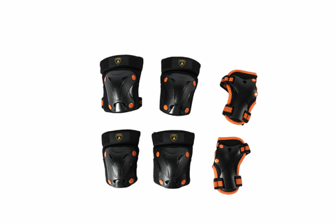 LAMBORGHINI SKATE PROTECTOR SET  XXS--لامبورجيني واقي الركب للتزلج اسود اكس اكس اس