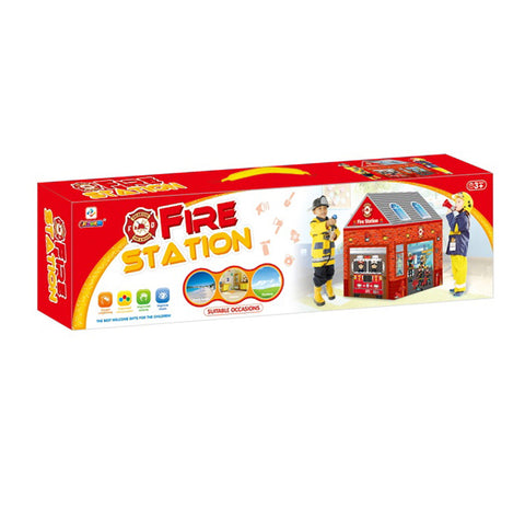 Children Fire Station Tent With Gable 19-995-5010D--خيمة محطة دفاع مدني