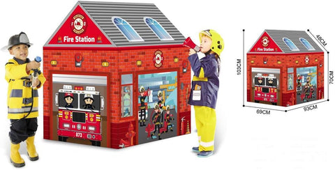 Children Fire Station Tent With Gable 19-995-5010D--خيمة محطة دفاع مدني