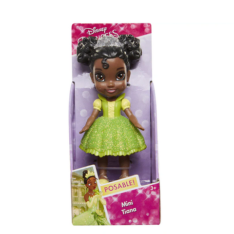 Disney Princess Tiana Sequin Dress Mini 3" Posable Doll--ديزني برينسيس ميني دميه صغيره 3 بوصة