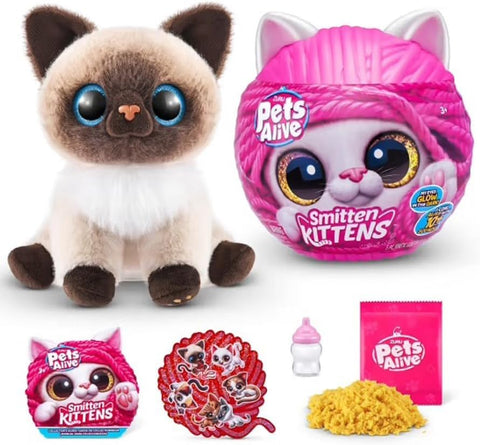 ZURU Pet's Smitten Kitten's Interactive Plush Assorted, Small--زورو دمية قطيفة تفاعلية متنوعة من بيتس سميتن كيتنز