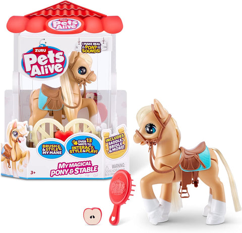 ZURU PETS ALIVE-ROBOTIC-SERIES 1 PONY Playset Assortment--بيتس الايف مجموعة العاب روبوتية تفاعلية من زورو