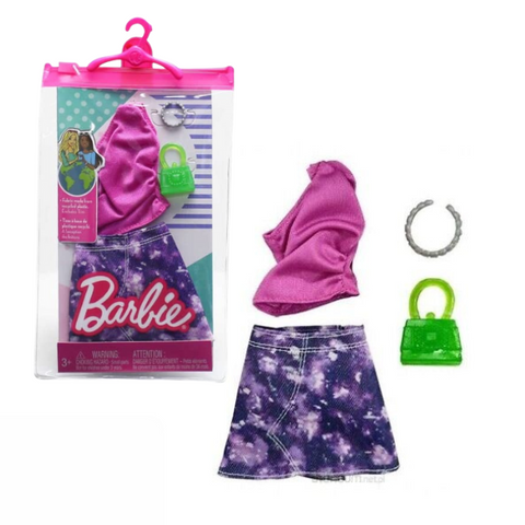 Barbie  Fashion Assortment of Doll Clothes, 1 Outfit & 2 Accessories for Barbie  Dolls, Gift for Kids 3 to 8 Years Old--مجموعة الملابس والإكسسوارات لدمية Barbie®‎