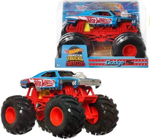 Hot Wheels  Monster Trucks, Oversized 1:24 Scale Die-Cast Toy--شاحنات هوت ويلز مونستر، لعبة مصبوبة كبيرة الحجم بمقياس 1:24