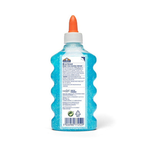 ELMERS Glitter Glue Blue Washable 177ml--ايلميرز سائل غراء ازرق لامع 177ملم