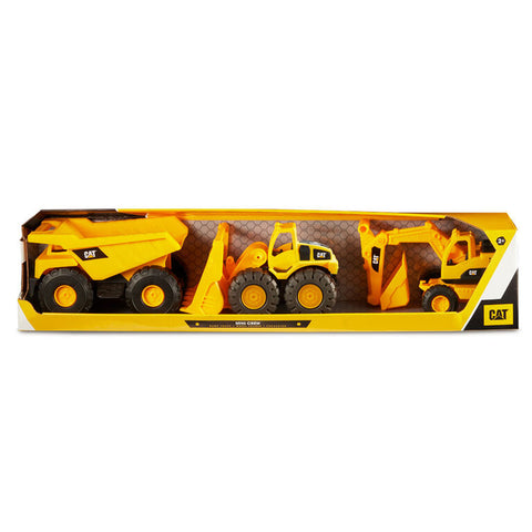 Caterpillar Mini Crew 3 Pack – Dump Truck, Wheel Loader, & Excavator-- آلات كات ميني 3عبوات 7بوصة