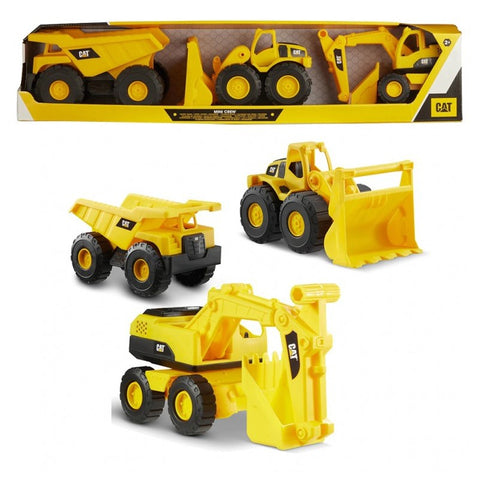 Caterpillar Mini Crew 3 Pack – Dump Truck, Wheel Loader, & Excavator-- آلات كات ميني 3عبوات 7بوصة