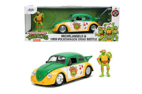 Jada Turtles 1959 VW Drag Beetle 1:24--جادا ترتلز 1959 فولكس فاجن دراج بيتل 1:24