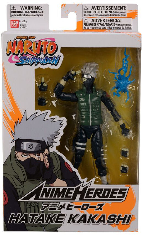 ANIME HEROES Naruto Anime Heroes 6.5-Inches Kakashi Hatake --مجسم شخصية هاتاكي كاكاشي بتصميم مستوحى من مسلسل الانيمي ناروتو من سلسلة انيمي هيروز من بانداي 36903 مقاس 15 سم، بلاستيك، أعمال الرسوم المتحركة اليابانية