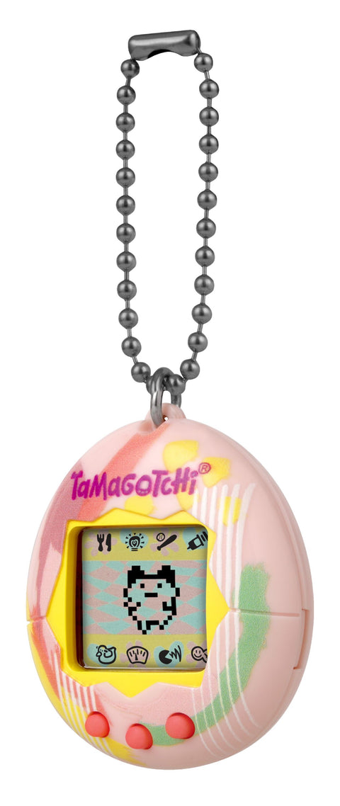 TAMAGOTCHI Original Bandai Tamagotchi Art Style Shell with Chain - The Original Virtual Reality Pet Pink--لعبة بانداي الاصلي في هيكل بتصميم فني مع سلسلة من تاماجوتشي، الحيوان الاليف الافتراضي الاصلي، طراز ، لون بينك