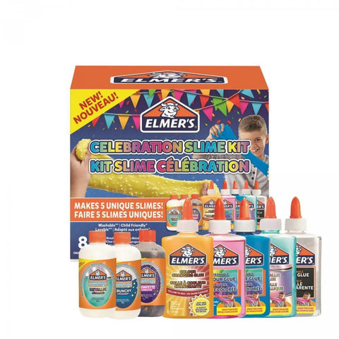 ELMERS CELEBRATION SLIME KIT 8PCS--ايلميرز مجموعة سلايم الحفلة 8قطع