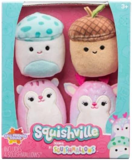 Squishville by Original Squishmallows Fall Friends Squad Plush--سكويشفيل من القطيفة الأصلية سكويشمالوز فال فريندز سكواد