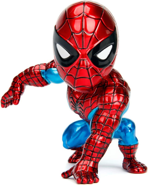 Jada Marvel Metalfigs Classic Spiderman Figure, 4 Inch Height, Blue/Red--مجسم شخصية سبايدرمان كلاسيك من جادا