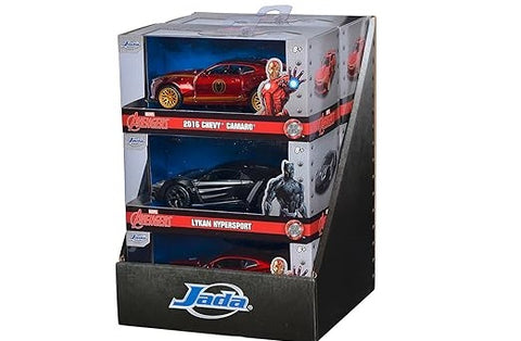 Jada Marvel Assortment Vehicles 1:32 RC Car with Remote Control 3-Pieces, Multicolour--مجموعة سيارات مارفيل من جادا بمقياس بجهاز تحكم عن بعد 3 قطع، متعددة الالوان