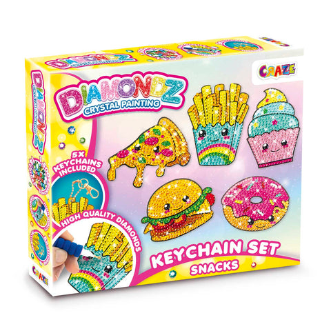 Craze DIAMONDZ – Keychain Set Snacks--مجموعة مفاتيح للوجبات الخفيفة