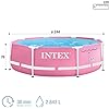 INTEX 2.44M X 76Cm Pink Metal Frame Pool--انتكس - حوض سباحة بإطار معدني وردي مقاس 2.44 م × 76 سم