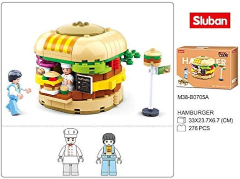 Sluban Food court-Hamburger House(276pcs) -- سلوبان قطع تركيب زاوية مطعم همبرجر 276 قطعة