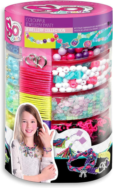 Tasia Colourful Jewellery Party Set for Girls, Multicolor--مجموعة صنع اكسسوارات حفلات ملونة للبنات من تاسيا - متعددة الالوان