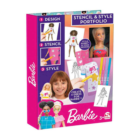 Barbie stencil & style with doll--قالب تصميم باربي مع دميه