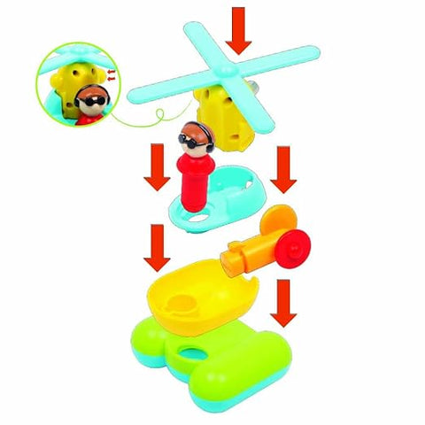 Funskool BUILD N PLAY HELICOPTER --لعبة هيليكوبتر للتركيب واللعب، ألوان متعددة من فنسكول