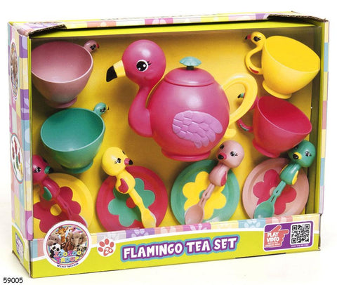 FLAMINGO TEA SET WITH LOTS OF ACCESSORIES--طقم شاي فلامنجو مع الكثير من الملحقات