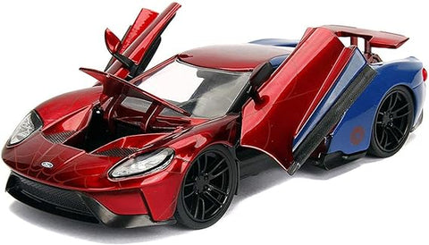 Jada Marvel Spiderman 2017 Ford GT 1:24, die cast--جادا مارفل سبايدرمان 2017 فورد جي تي 1:24، مصبوبة