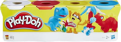 Play-Doh 4 Pack of Classic Non-Toxic Colors, 4-Ounce Cans Assorted style may vary--عبوة ألوان كلاسيكية من 4 قطع