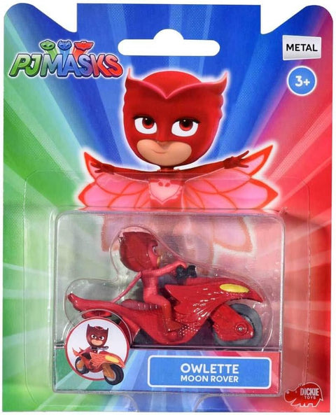 Dickie PJ Masks Single Pack Owlette Moon Rover--بي جي ماسك - مركبة حمراء + اول جليدر