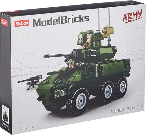 Sluban Model bricks-EBRC 6*6 Wheeled Infantry C--سلوبان قطع تركيب سيارة قتالية بعجلات