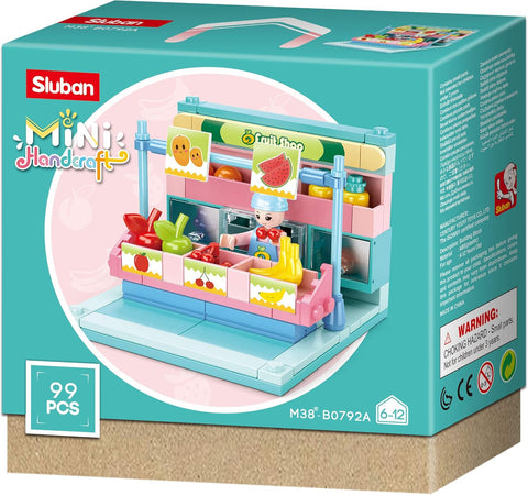 Sluban Mini Handcraft Series - Shops Building Blocks (8 in One Box) With Mini Figures--سلسلة سلوبان الصغيرة للحرف اليدوية - مكعبات بناء المتاجر (8 في صندوق واحد) مع شخصيات صغيرة