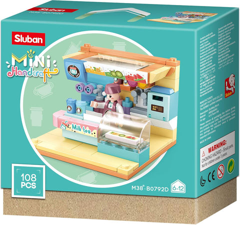 Sluban Mini Handcraft Series - Shops Building Blocks (8 in One Box) With Mini Figures--سلسلة سلوبان الصغيرة للحرف اليدوية - مكعبات بناء المتاجر (8 في صندوق واحد) مع شخصيات صغيرة