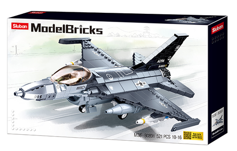 SLUBAN MODELBRICKS-F-16C FALCON FIGHTER 521PCS -- سلوبان طائرة حربية 521 قطعة