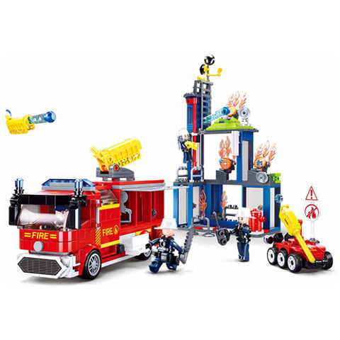 FIRE-Fire Fighting Training Center(585pcs)--سلوبان شاحنة تدريب الإطفاء - 585 قطعة