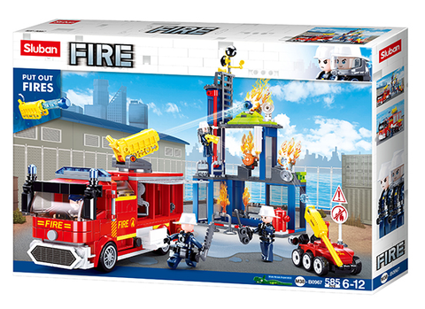 FIRE-Fire Fighting Training Center(585pcs)--سلوبان شاحنة تدريب الإطفاء - 585 قطعة