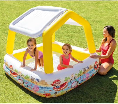 INTEX SUN SHADE POOL--مسبح قابل للنفخ للاطفال من انتيكس مغطى بمظلة شمسية قابلة للازالة