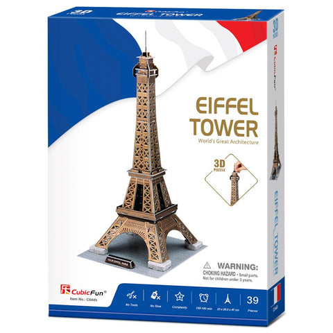 Cubic Fun Eiffel Tower Shaped 3D Puzzle - 39 Pieces --بازل ثلاثي الابعاد على شكل برج ايفل من كيوبك فن 39 قطعة