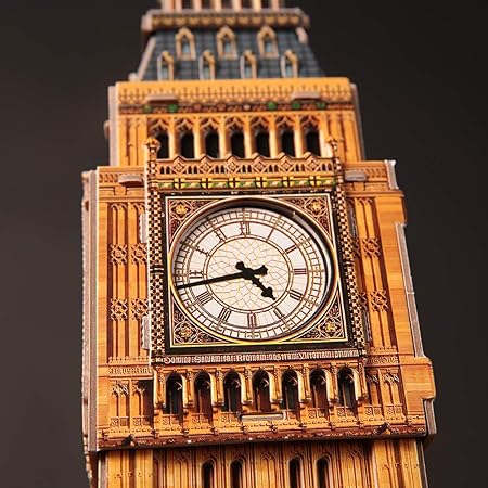 CubicFun 3D Puzzles for Kids London Big Ben Architecture Building Model Kit UK Souvenir Gift for Adults and Kids, Papercraft Construction Model 44 Pieces --أحجية ثلاثية الأبعاد بيج بن لندن 44 قطعة، من كيوبيك فن