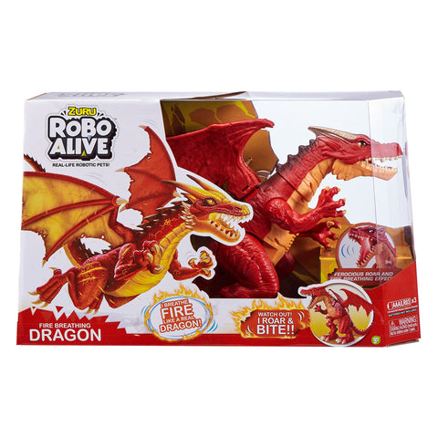 ZURU ROBO ALIVE ROBOTIC-SERIES1 Fire Breathing Roaring Dragon (Assorted)-- تنين يزأر يتنفس النار (متنوع)