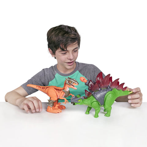 ZURU ROBO ALIVE Dino Wars -SERIES 1 Stegasaurus Toy with Epic Armor, Dino Blaster-- لعبة ستيجاسورس مع درع ملحمي، مسدس دينو .