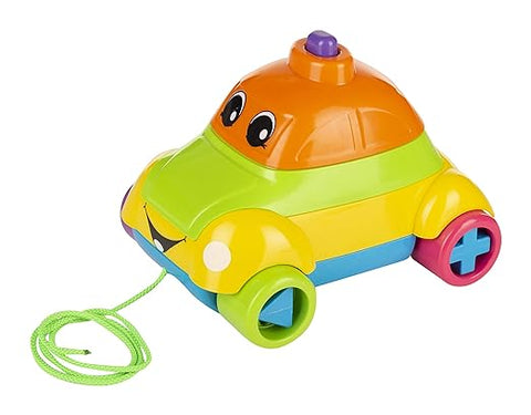 Giggles - Stack A Car, 2 in 1 Pull Along Toy, Walking, Shape Sorting, Pretend Play--لعبة سيارة تعمل بالشد من جيجلز